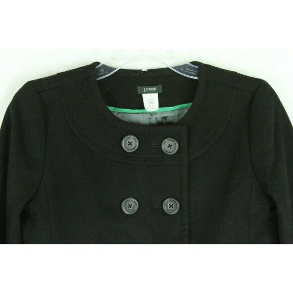 J. Crew Womens Coat Pippa Pea Coat Black 2 - Picture 6 of 6